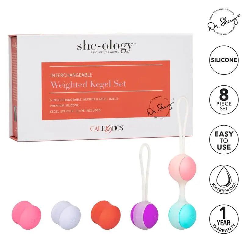 CALEXOTICS - SHE-OLOGY SET BOLAS KEGEL INTERCAMBIABLES - Optelum