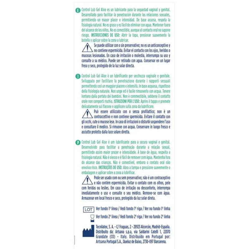 CONTROL - LUB GEL LUBRICANTE CON ALOE 75 ML - Optelum