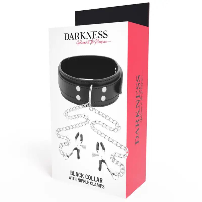 DARKNESS - COLLAR CON PINZAS PARA PEZONES NEGRO - Optelum