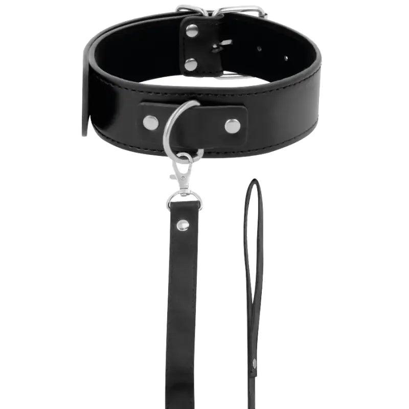 DARKNESS - COLLAR DE POSTURA CON CADENA LEATHER - Optelum