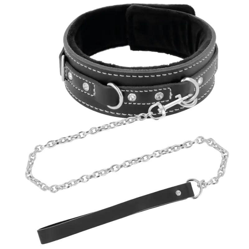 DARKNESS - COLLAR LEATHER CON CORREA ALTA CALIDAD - Optelum