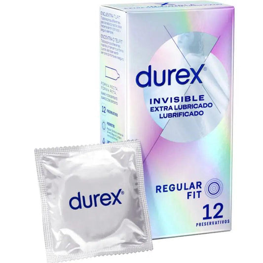 DUREX - INVISIBLE EXTRA LUBRICADO 12 UNIDADES - Optelum