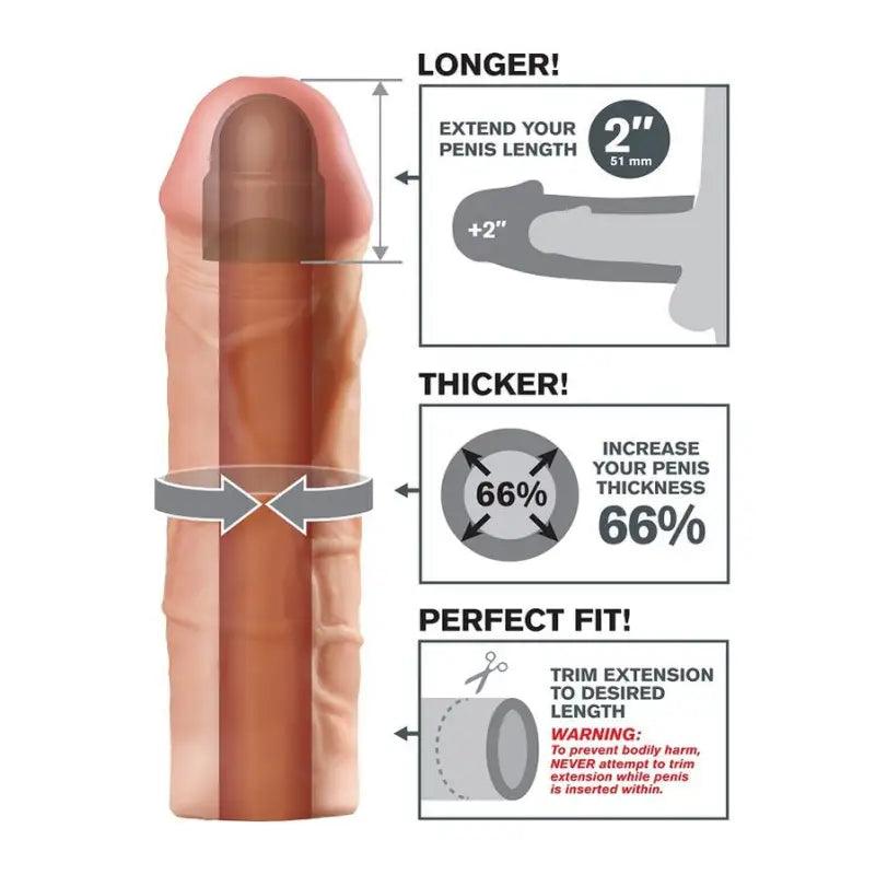 FANTASY X- TENSIONS - MEGA 2 EXTENSIÓN FLESH PARA EL PENE - Optelum