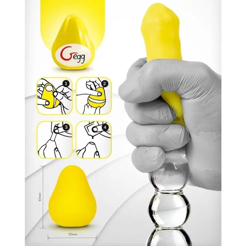 G-VIBE - HUEVO MASTURBADOR TEXTURADO REUTILIZABLE AMARILLO - Optelum