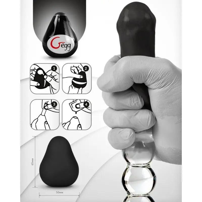 G-VIBE - HUEVO MASTURBADOR TEXTURADO REUTILIZABLE NEGRO - Optelum