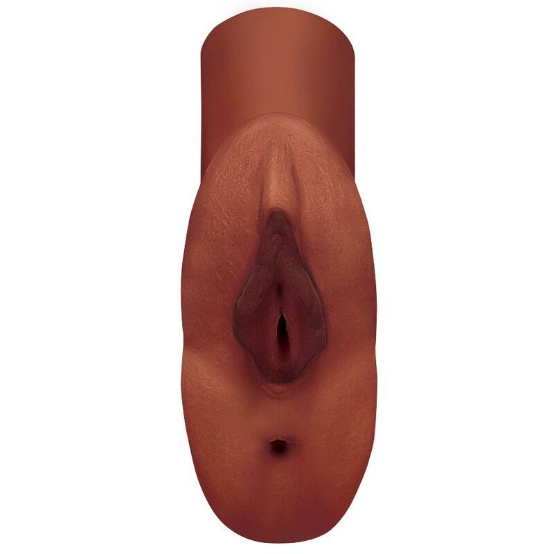 PDX PLUS - PERFECT PUSSY DOUBLE STROKER MASTURBADOR VAGINA Y ANO MARRON - Optelum