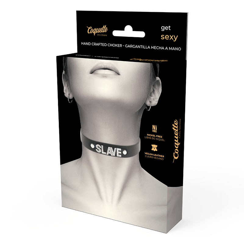 COQUETTE CHIC DESIRE - CHOKER CUERO VEGANO SLAVE - Optelum