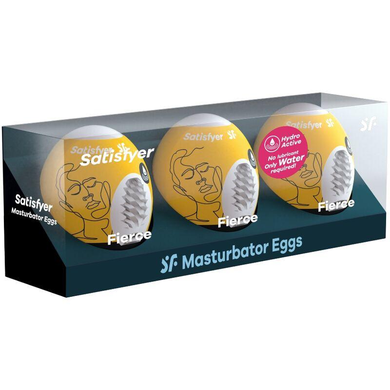 SATISFYER - 3 HUEVOS MASTURBADORES FIERCE - Optelum