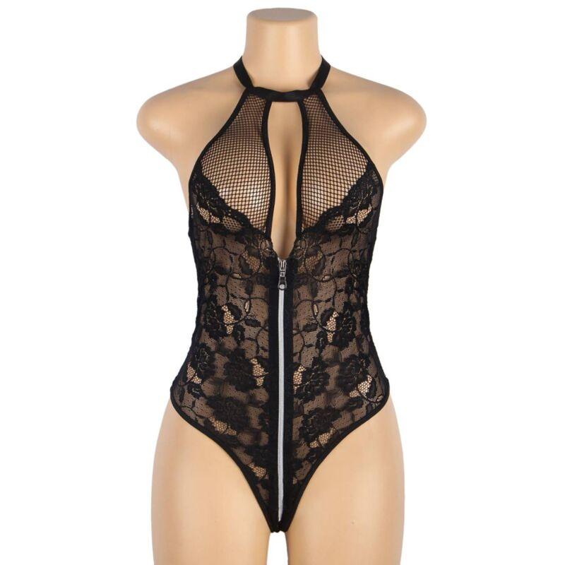SUBBLIME - TEDDY ENCAJE FLORAL CREMALLERA S/M - Optelum