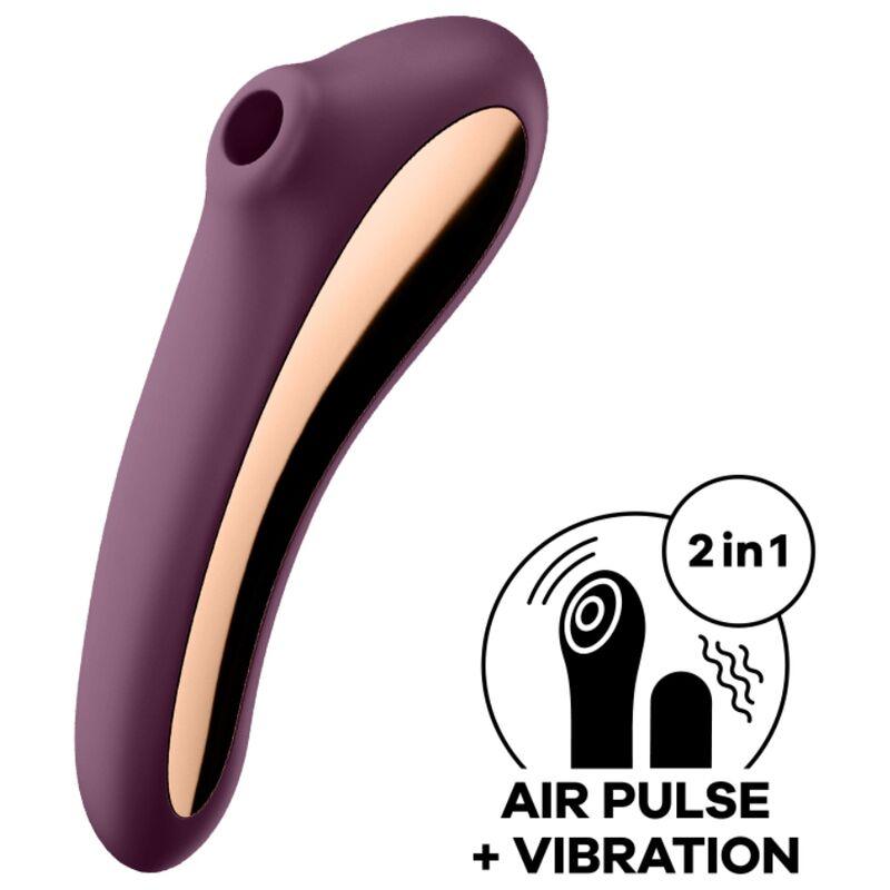 SATISFYER - DUAL KISS ESTIMULADOR CLITORIS PURPURA - Optelum