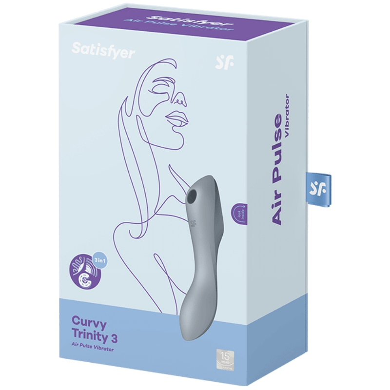 SATISFYER - CURVY TRINITY 3 ESTIMULADOR Y VIBRADOR GRIS - Optelum