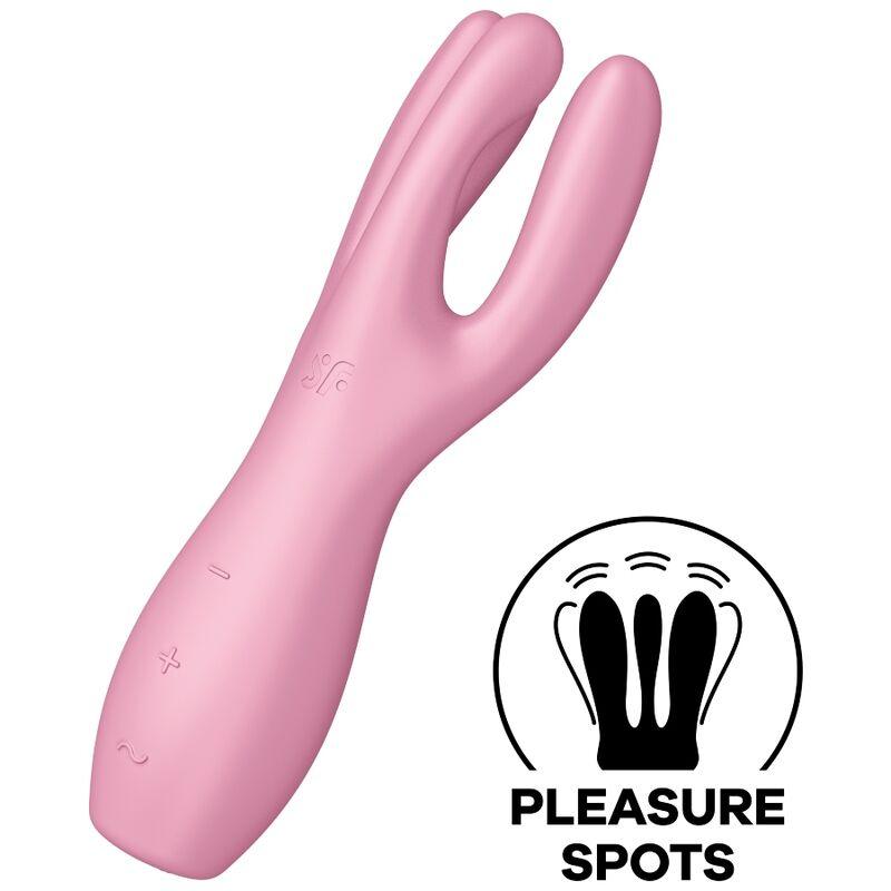 SATISFYER - THREESOME 3 VIBRADOR ROSA - Optelum