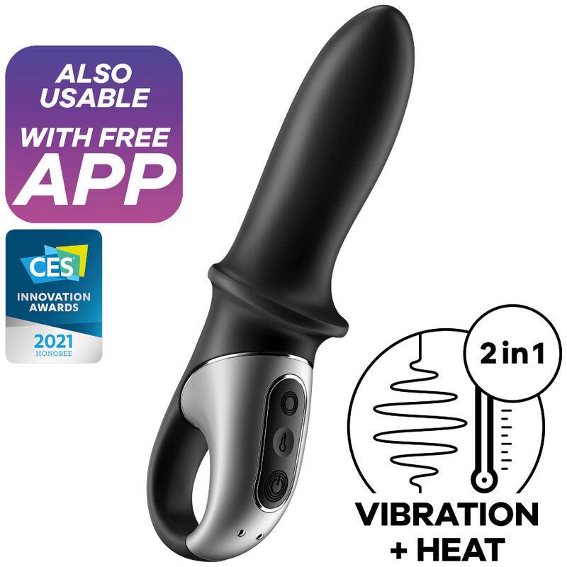 SATISFYER - HOT PASSION VIBRADOR ANAL APP NEGRO - Optelum
