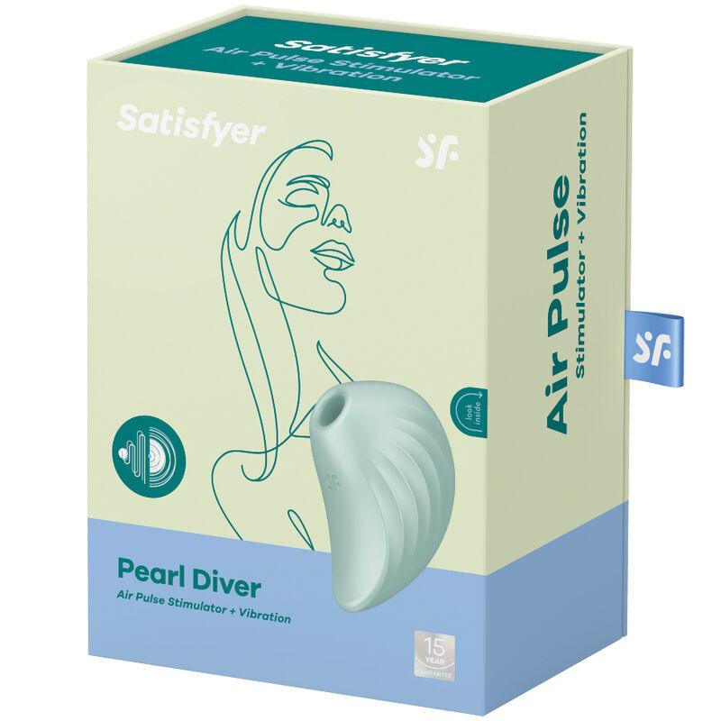 SATISFYER - PEARL DIVER ESTIMULADOR Y VIBRADOR VERDE - Optelum