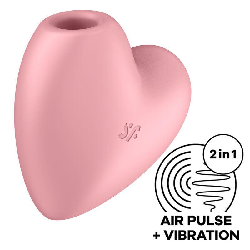 SATISFYER - CUTIE HEART ESTIMULADOR Y VIBRADOR ROSA - Optelum