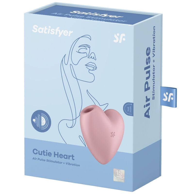 SATISFYER - CUTIE HEART ESTIMULADOR Y VIBRADOR ROSA - Optelum