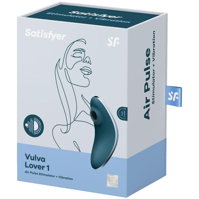 SATISFYER - VULVA LOVER 1 ESTIMULADOR Y VIBRADOR AZUL - Optelum
