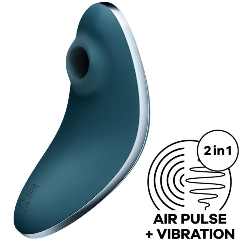 SATISFYER - VULVA LOVER 1 ESTIMULADOR Y VIBRADOR AZUL - Optelum