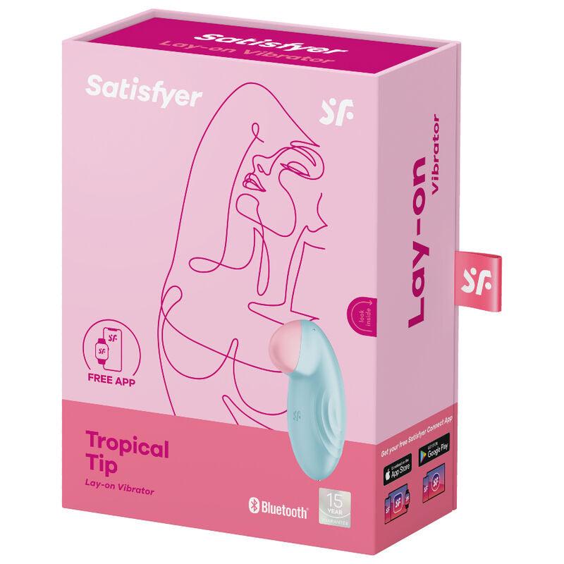 SATISFYER - TROPICAL TIP VIBRADOR LAY-ON AZUL - Optelum