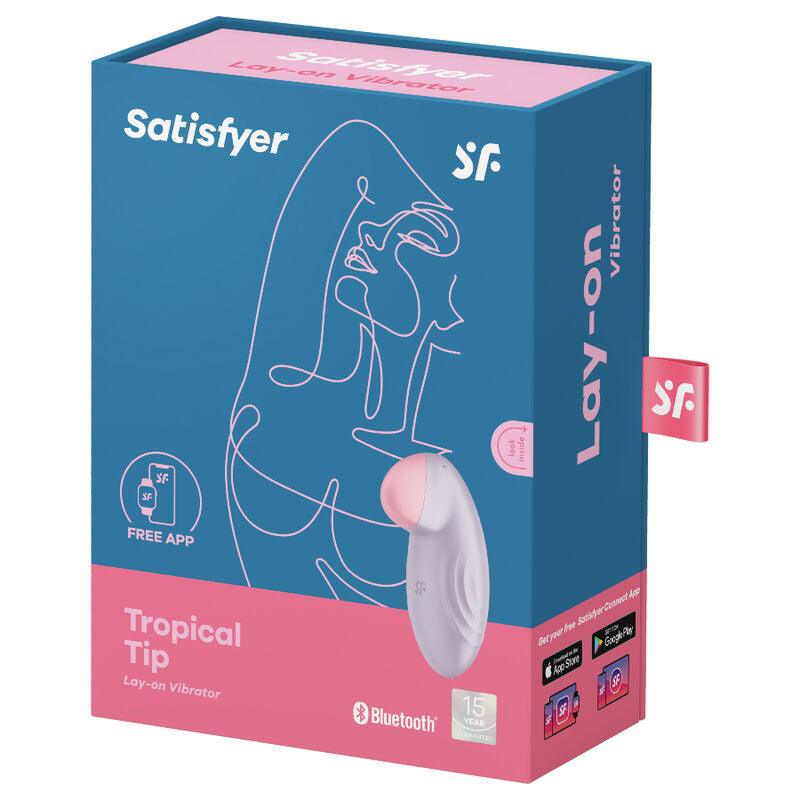 SATISFYER - TROPICAL TIP VIBRADOR LAY-ON AZUL - Optelum