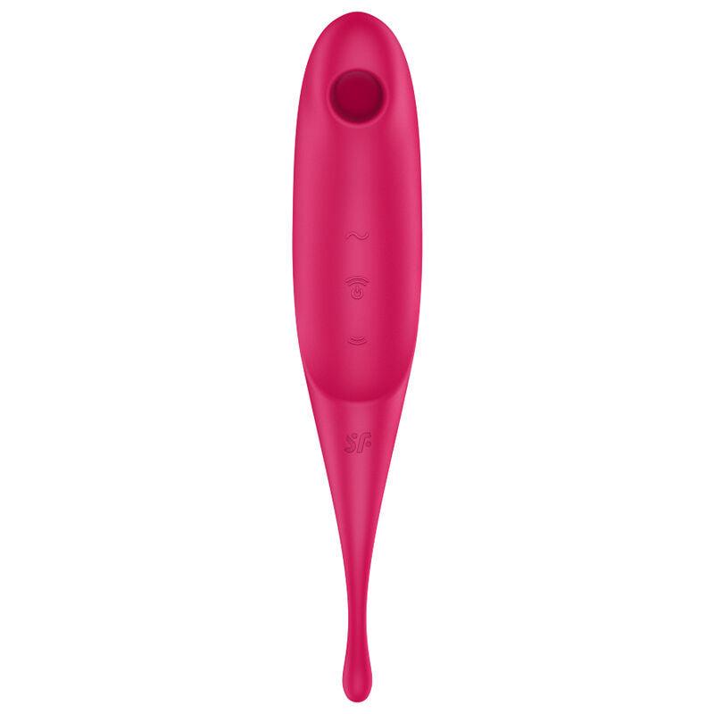 SATISFYER - TWIRLING PRO ESTIMULADOR Y VIBRADOR ROJO - Optelum