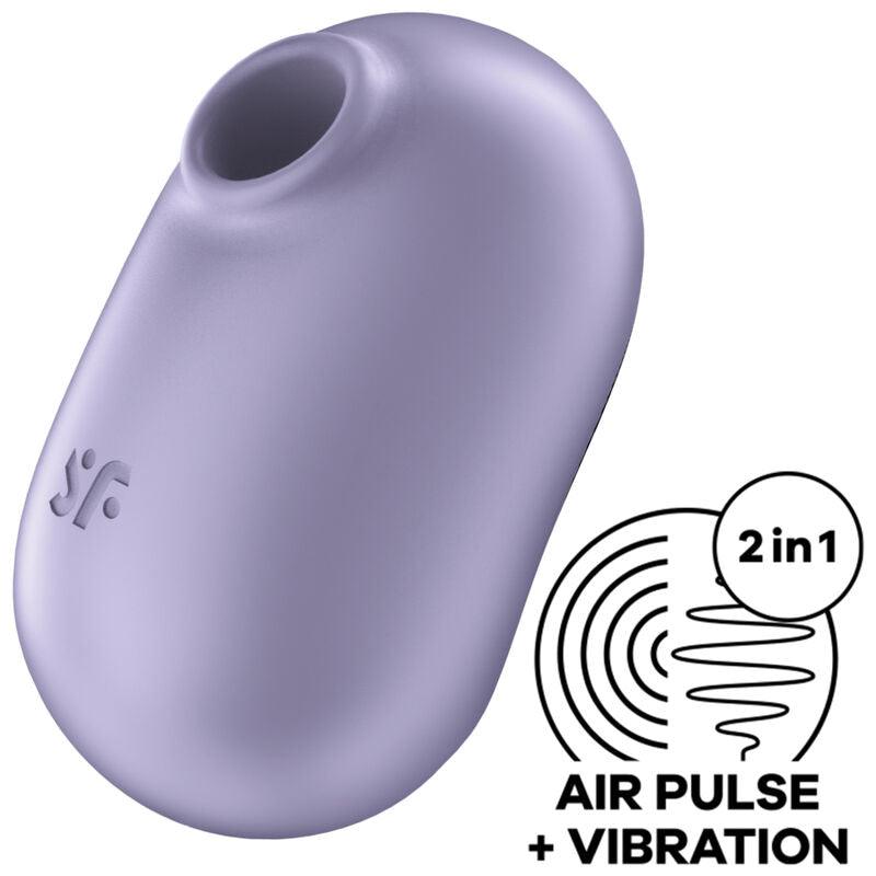 SATISFYER - PRO TO GO 2 ESTIMULADOR Y VIBRADOR DOBLE VIOLETA - Optelum
