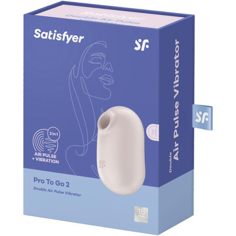 SATISFYER - PRO TO GO 2 ESTIMULADOR Y VIBRADOR DOBLE VIOLETA - Optelum