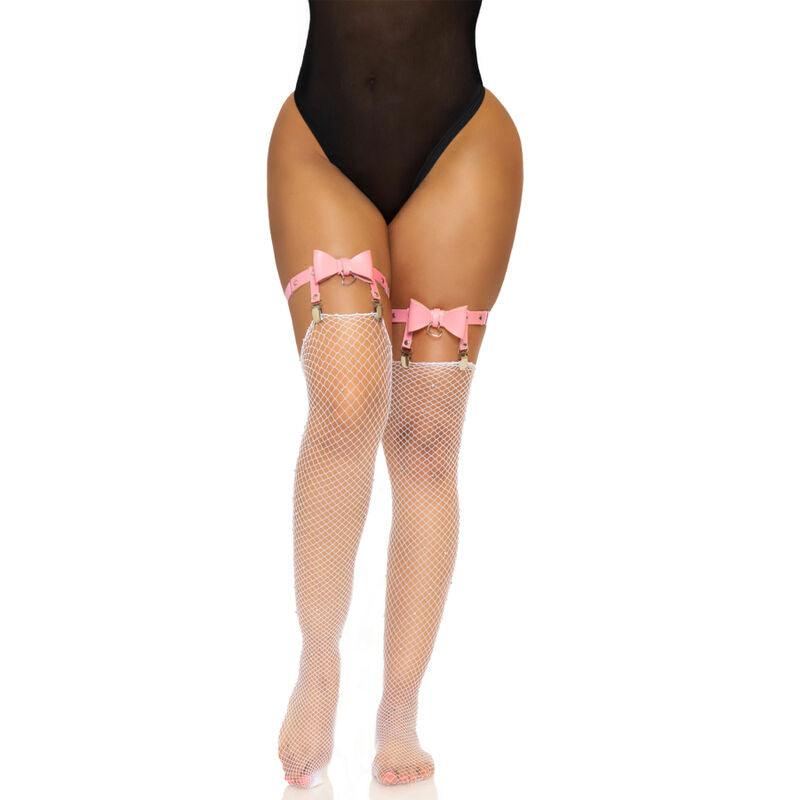 LEG AVENUE - LIGUERO ALTO DE CUERO VEGANO TALLA ÚNICA - NEGRO - Optelum