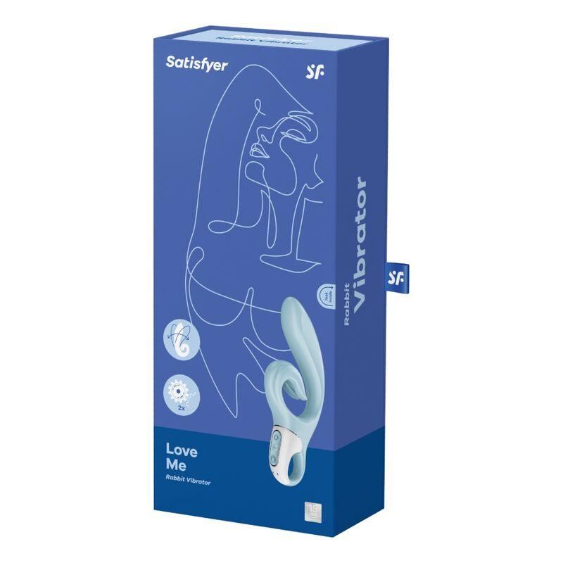 SATISFYER - LOVE ME VIBRADOR RABBIT AZUL - Optelum