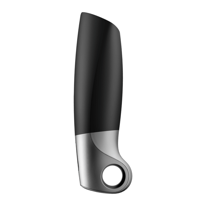 SATISFYER - POWER MASTURBATOR NEGRO Y PLATA - Optelum