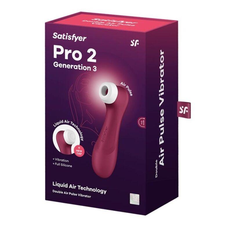 SATISFYER - PRO 2 GENERACIÓN 3 LIQUID AIR TECHNOLOGY GRANATE - Optelum