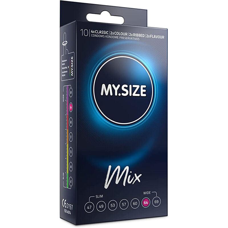 MY SIZE - MIX PRESERVATIVOS 64 MM 10 UNIDADES - Optelum