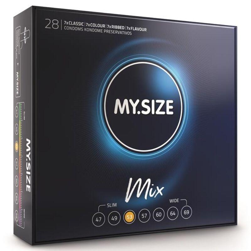 MY SIZE - MIX PRESERVATIVOS 53 MM 28 UNIDADES - Optelum