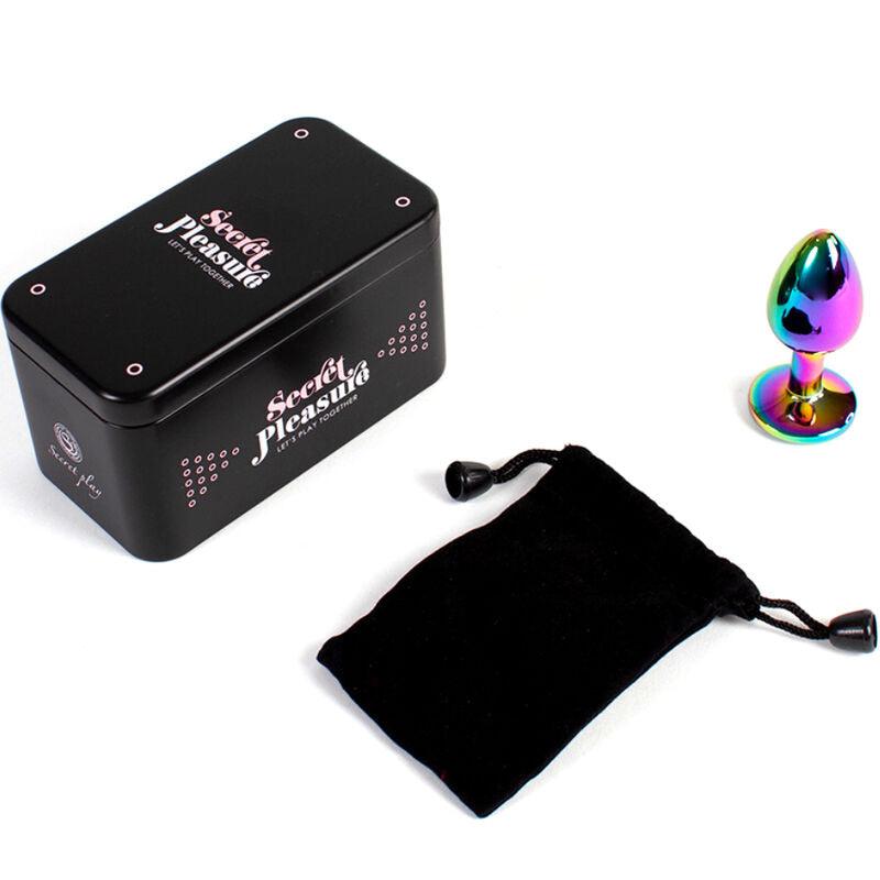 SECRETPLAY - METAL BUTT PLUG MULTICOLOR TALLA S 7 CM - Optelum