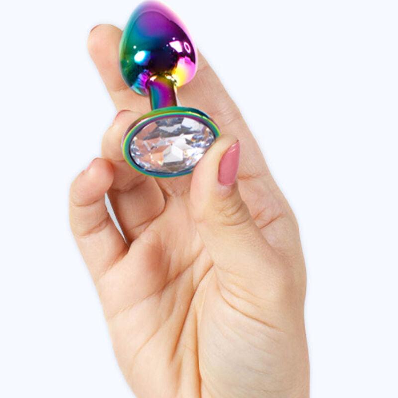 SECRETPLAY - METAL BUTT PLUG MULTICOLOR TALLA S 7 CM - Optelum