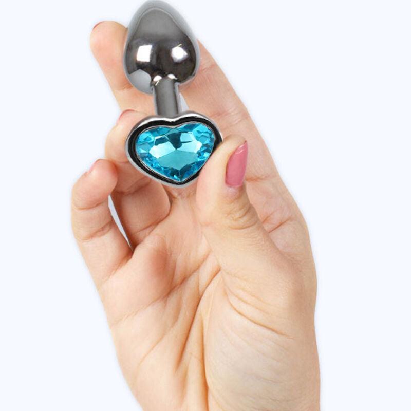SECRETPLAY - METAL BUTT PLUG CORAZÓN AZUL TALLA S 7 CM - Optelum