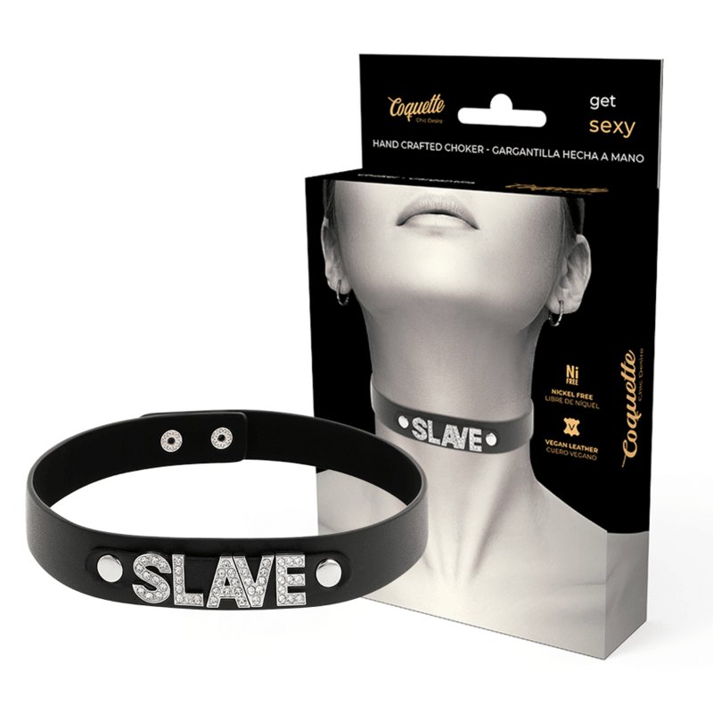 COQUETTE CHIC DESIRE - CHOKER CUERO VEGANO SLAVE - Optelum