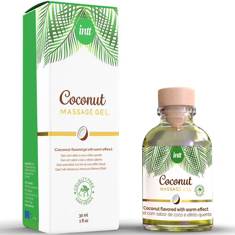 INTT - GEL DE MASAJE VEGANO CON SABOR A COCO Y EFECTO CALOR - Optelum