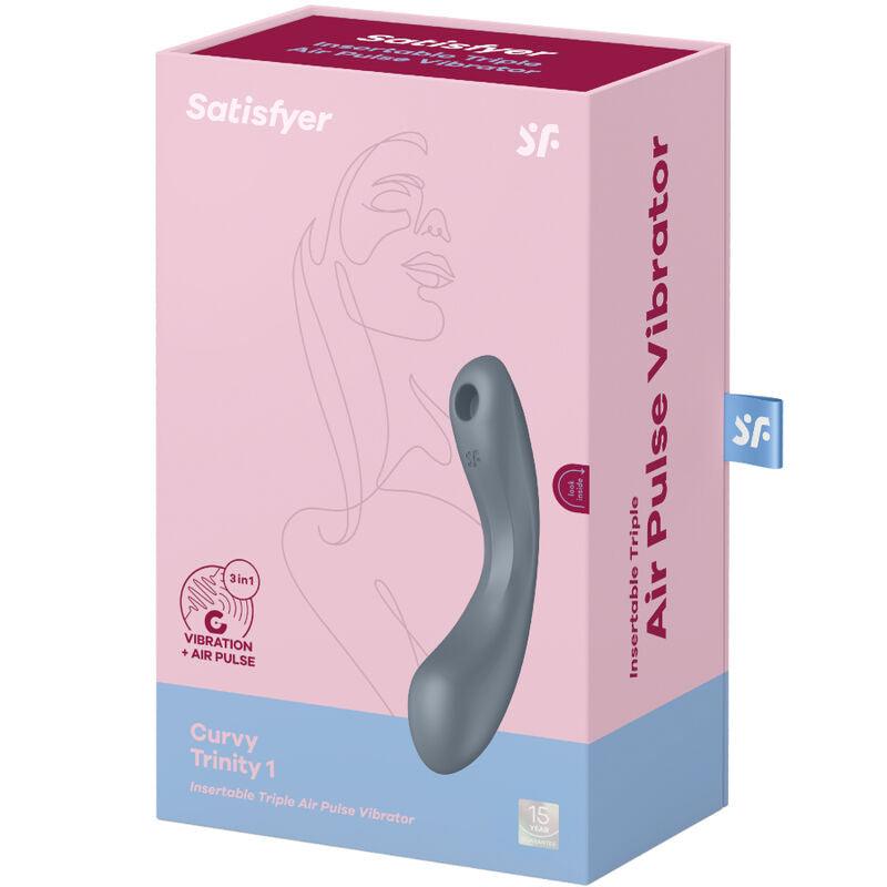 SATISFYER - CURVE TRINITY 1 AIR PULSE VIBRATION ROJO - Optelum