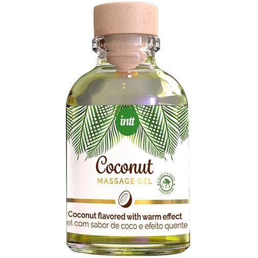 INTT - GEL DE MASAJE VEGANO CON SABOR A COCO Y EFECTO CALOR - Optelum