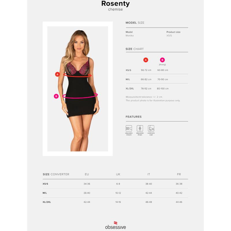 OBSESSIVE - ROSENTY CHEMISE & TANGA XS/S - Optelum
