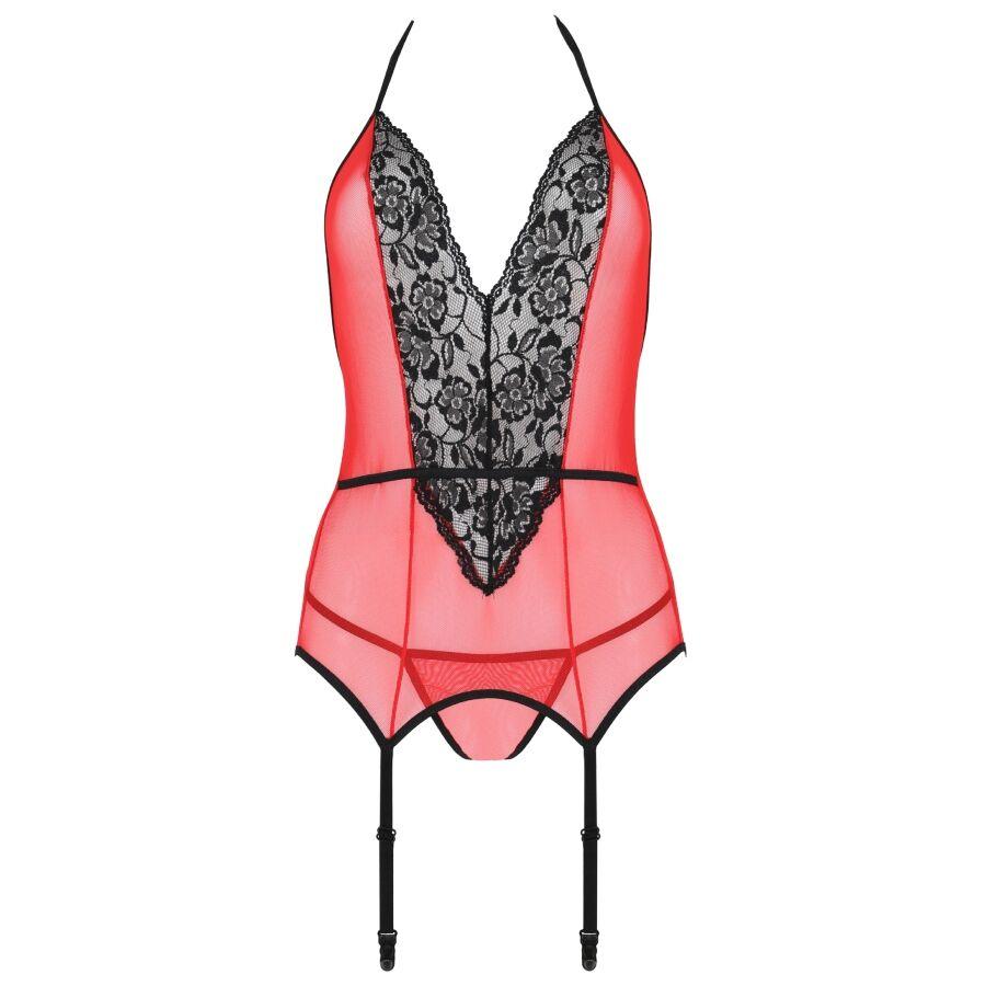 PASSION - PEONIA CORSET EROTIC LINE ROJO S/M - Optelum