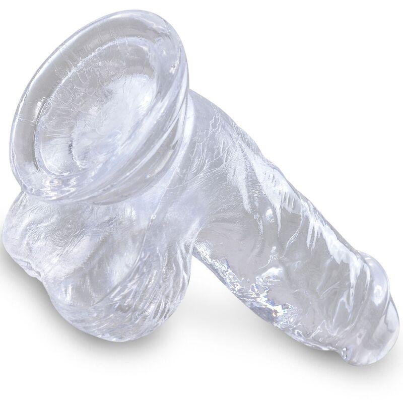 KING COCK - CLEAR PENE REALISTICO CON TESTICULOS 10.1 CM TRANSPARENTE - Optelum