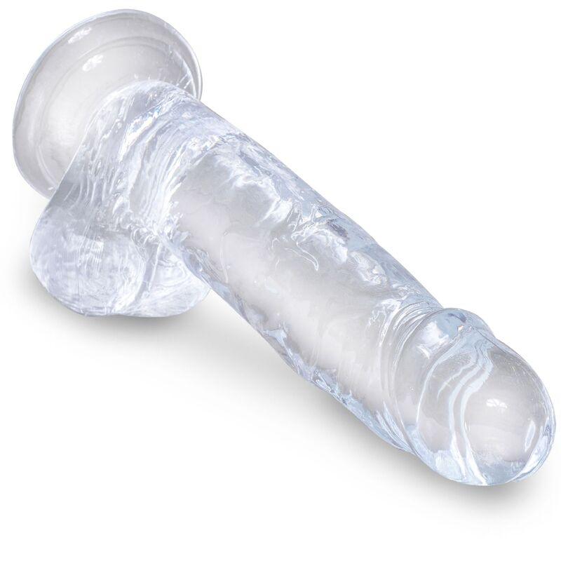 KING COCK - CLEAR PENE REALISTICO CON TESTICULOS 15.2 CM TRANSPARENTE - Optelum