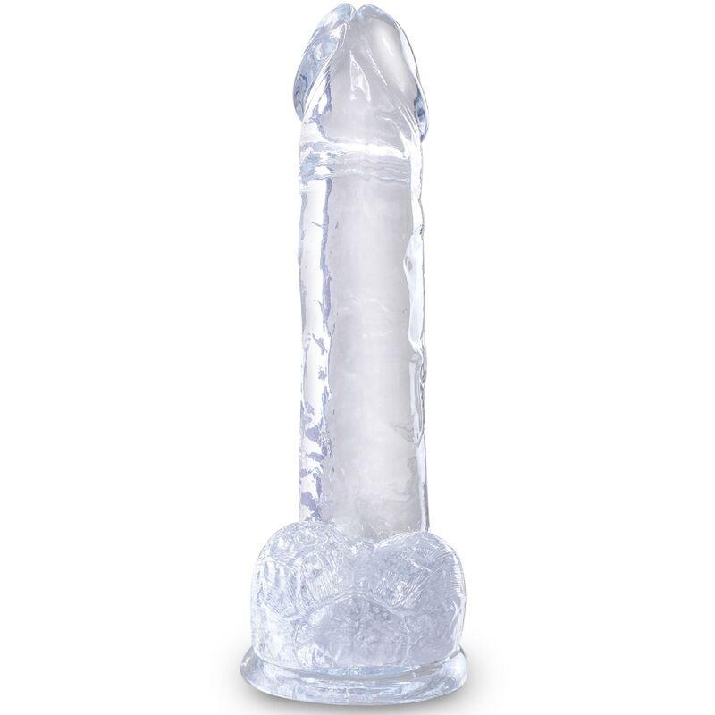 KING COCK - CLEAR PENE REALISTICO CON TESTICULOS 15.2 CM TRANSPARENTE - Optelum