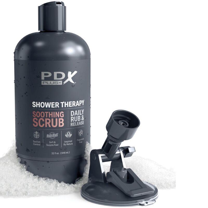 PDX PLUS - MASTURBADOR STROKER DISEÑO DISCRETO DE BOTE CHAMPU SOOTHING SCRUB CARAMELO - Optelum