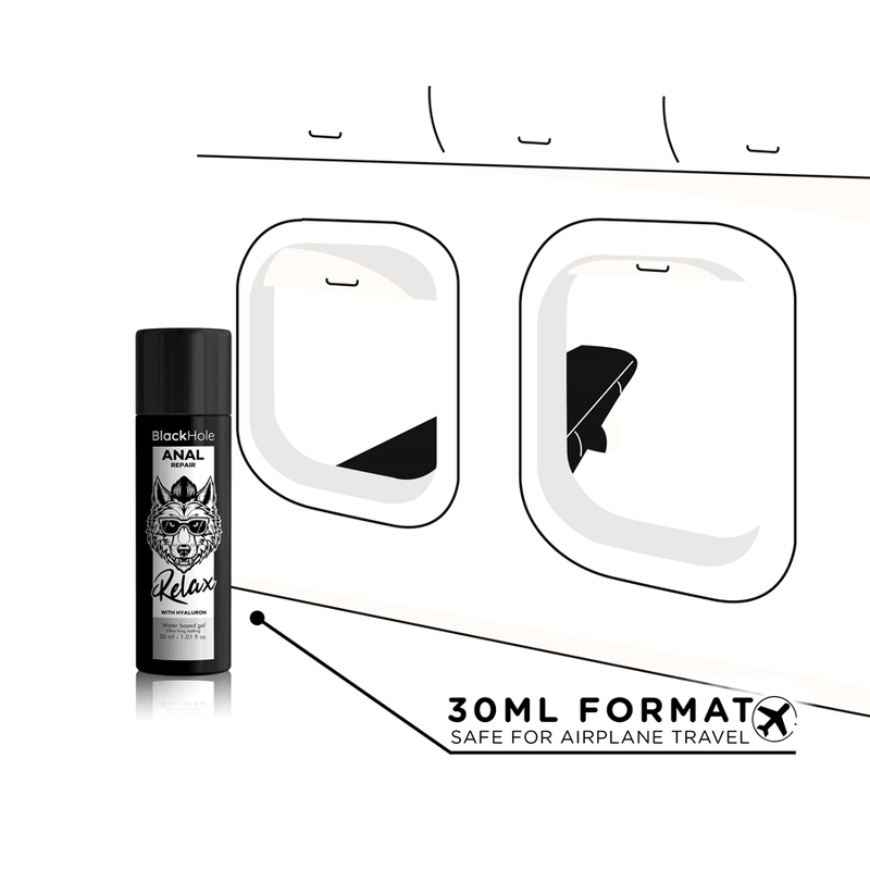 BLACK HOLE - ANAL REPAIR BASE AGUA RELAX CON HYALURON 30 ML - Optelum
