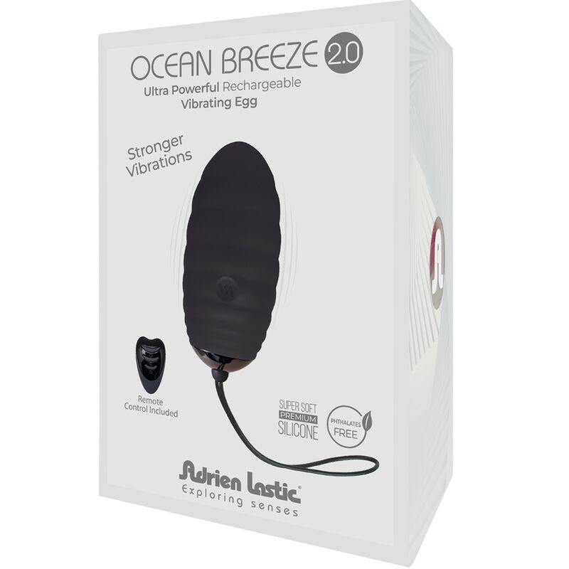 ADRIEN LASTIC - OCEAN BREEZE 2.0 HUEVO VIBRADOR RECARGABLE CONTROL REMOTO NEGRO - Optelum