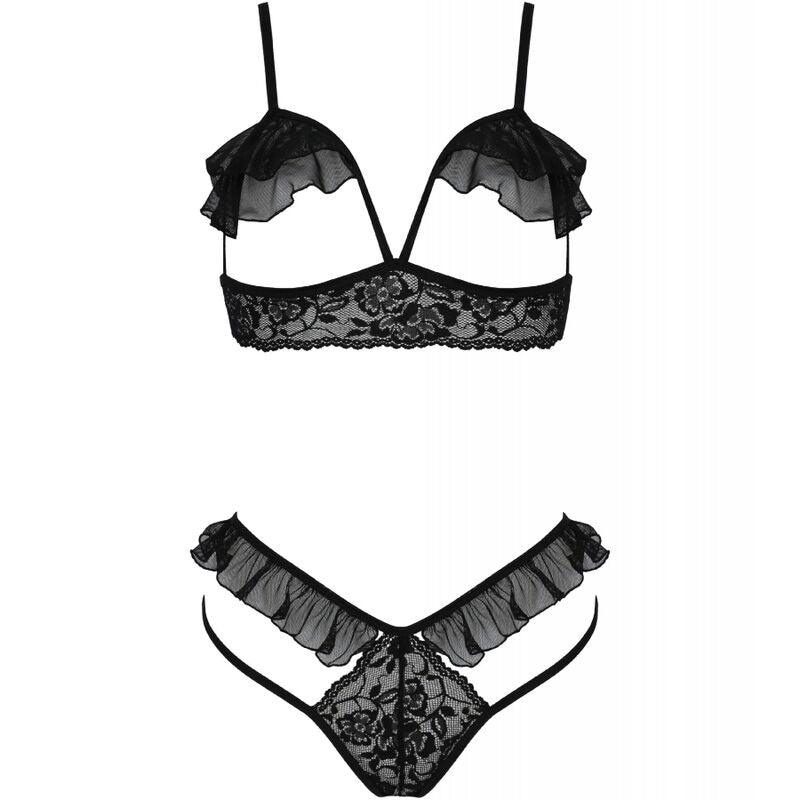 PASSION - DOLLY SET DOS PIEZAS NEGRO S/M - Optelum