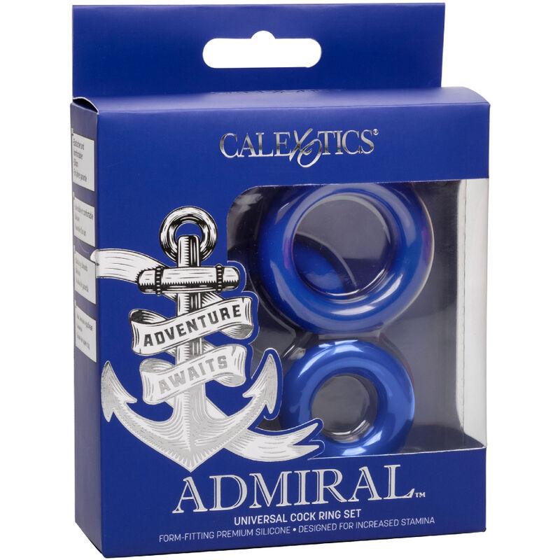 CALEXOTICS - ADMIRAL SET 3 ANILLOS PARA PENE AZUL - Optelum